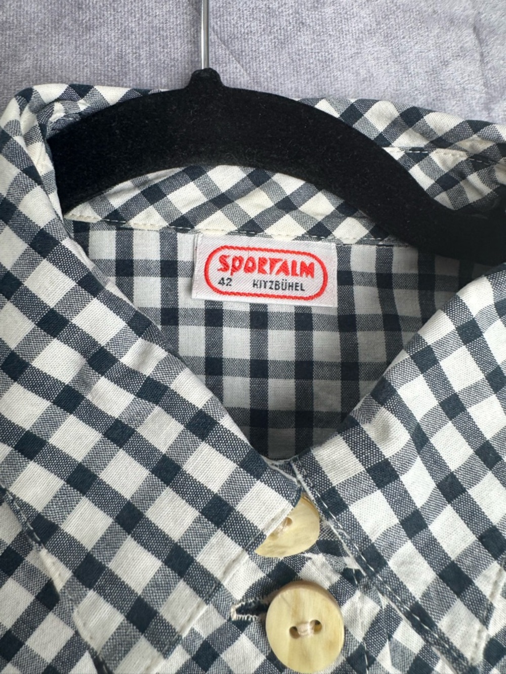 Sportalm Black & White Gingham unique Button-Up Top US 10 Cottagecore Indie - Picture 3 of 8
